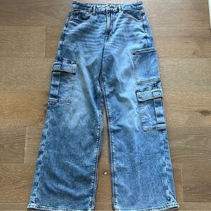 Blue Denim Cargo Jeans